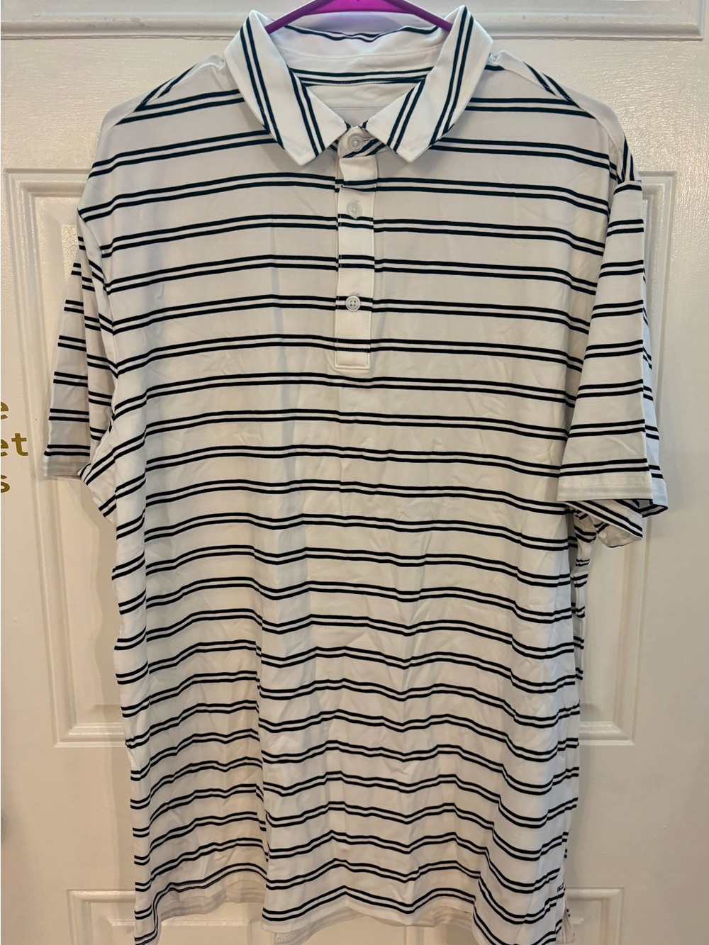 Goodfellow & Co White Polo with Black Stripes